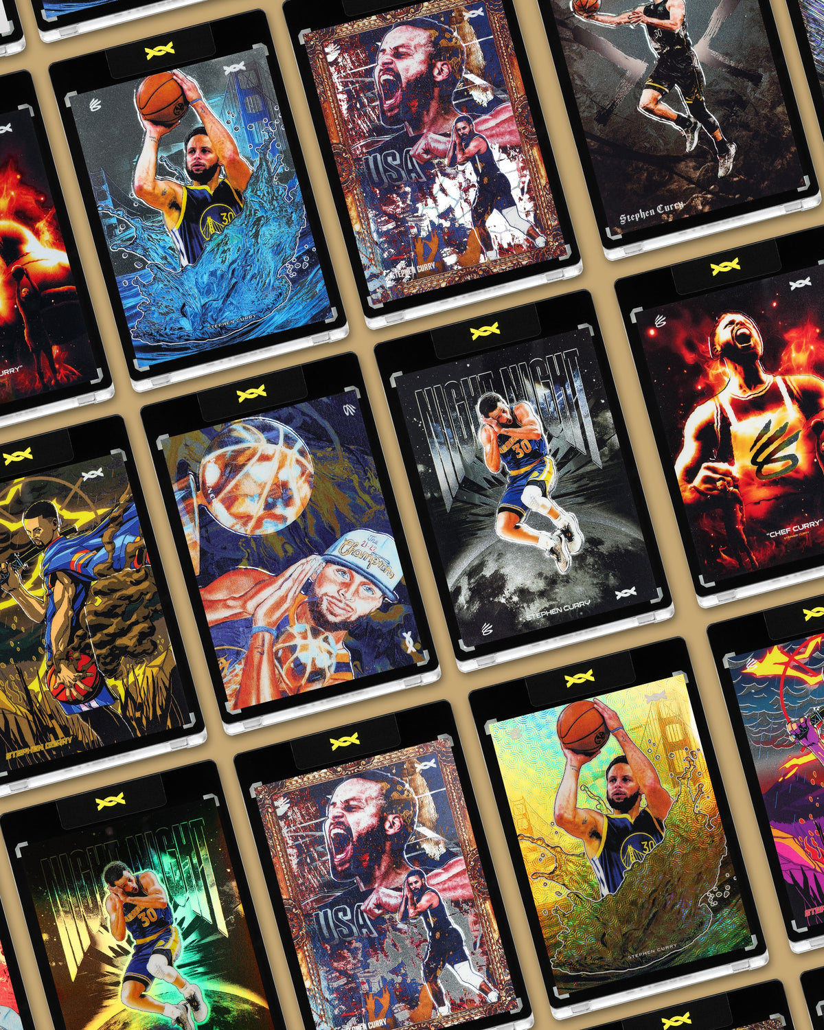 Stephen Curry signing collectible trading card for authentication