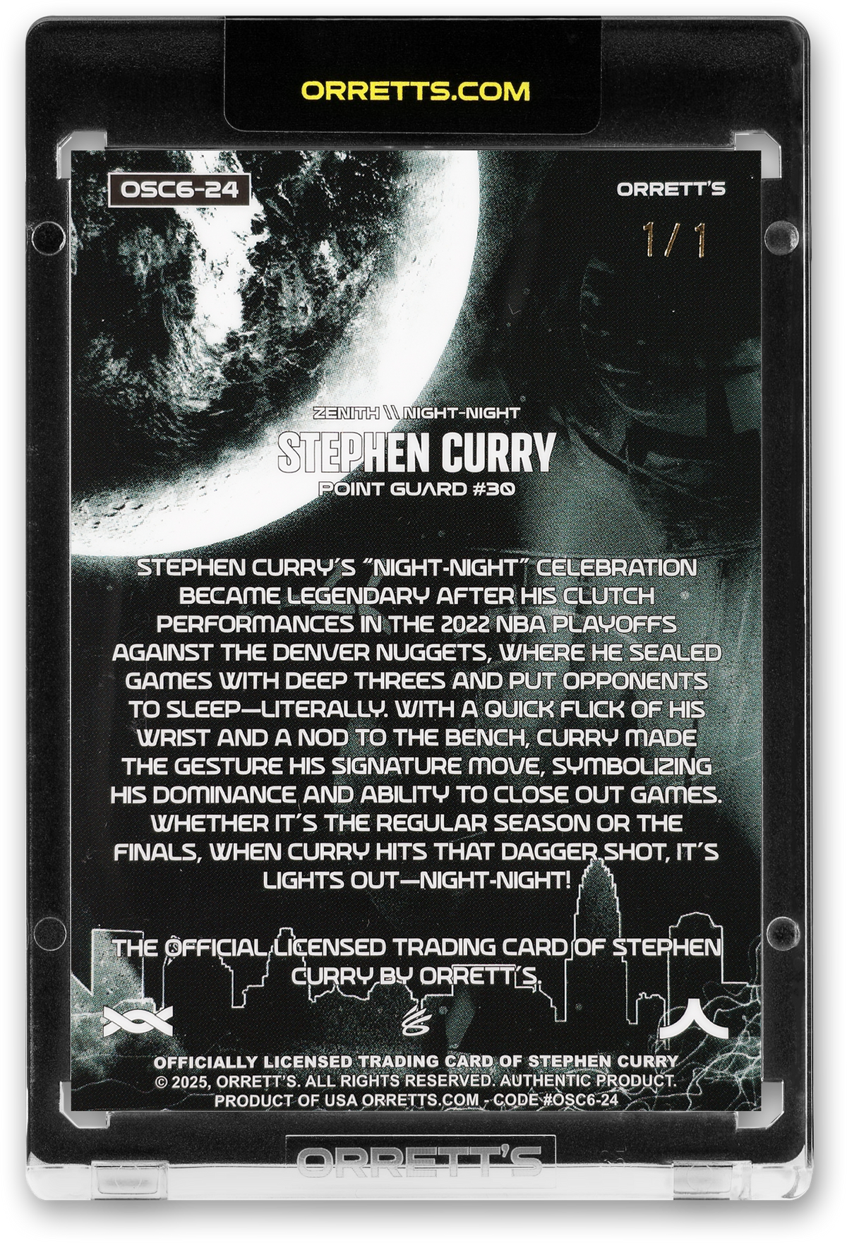STEPHEN CURRY - ICDAT - NIGHT NIGHT - ZENITH - SKIN - LE/1 - ORRETT’S