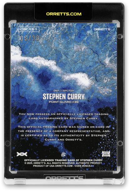 STEPHEN CURRY - ICDAT - SPLASH - DNA - CHROME - AUTOGRAPH - LE/30 - ORRETT’S