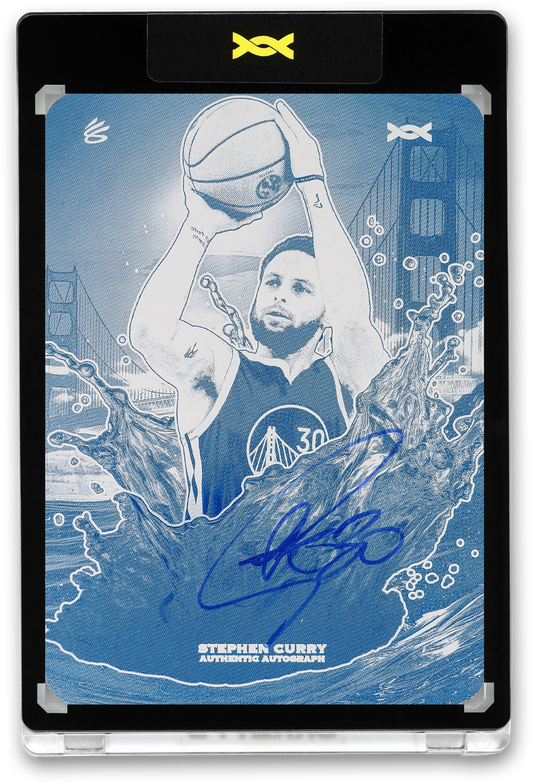 STEPHEN CURRY - ICDAT - SPLASH - DNA - CYAN PRINTING PLATE - AUTOGRAPH - LE/1 - ORRETT’S