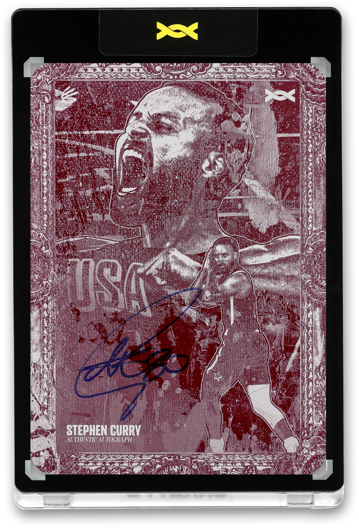 STEPHEN CURRY - ICDAT - GOLDEN DAGGER - CONQUER - MAGENTA PRINTING PLATE - AUTOGRAPH - LE/1 - ORRETT’S
