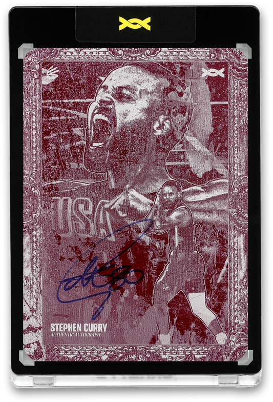 STEPHEN CURRY - ICDAT - GOLDEN DAGGER - CONQUER - MAGENTA PRINTING PLATE - AUTOGRAPH - LE/1 - ORRETT’S