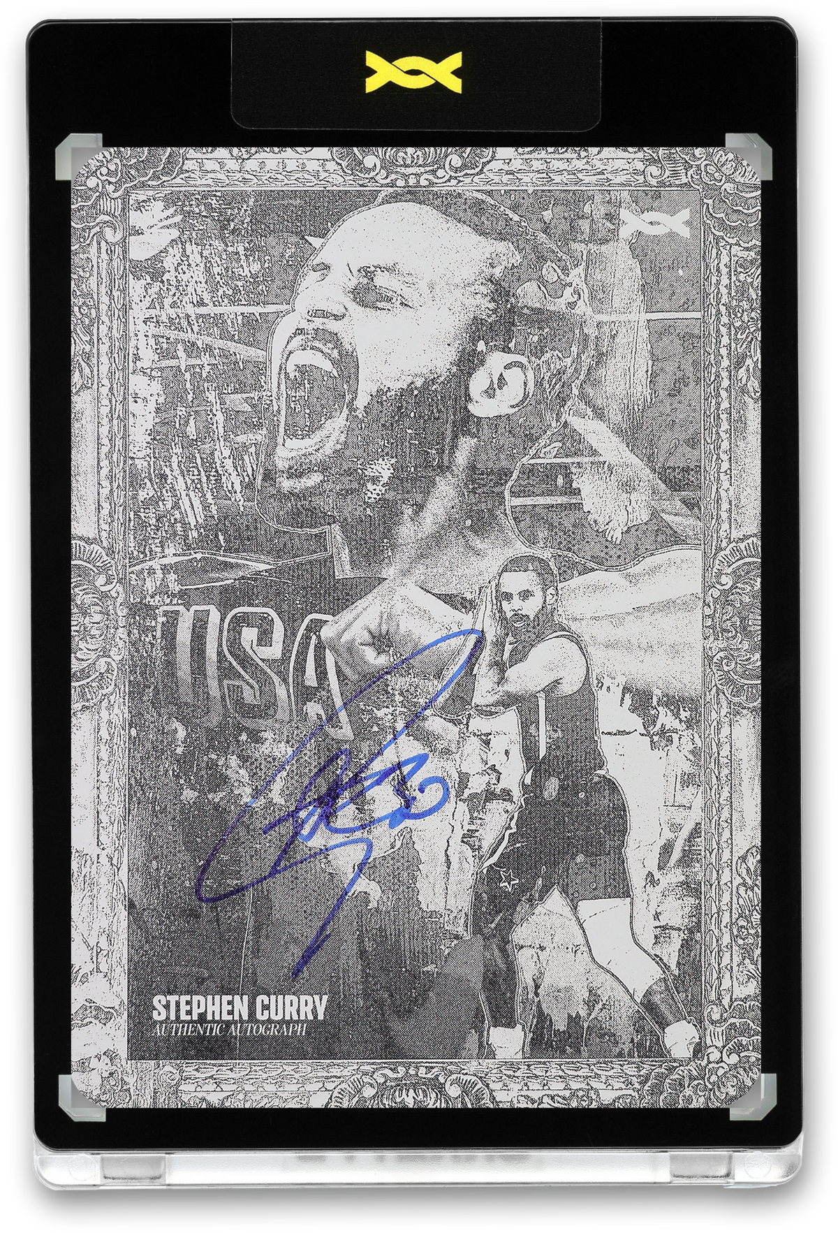 STEPHEN CURRY - ICDAT - GOLDEN DAGGER - CONQUER - BLACK PRINTING PLATE - AUTOGRAPH - LE/1 - ORRETT’S