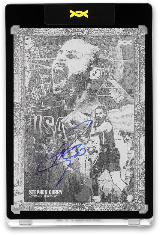 STEPHEN CURRY - ICDAT - GOLDEN DAGGER - CONQUER - BLACK PRINTING PLATE - AUTOGRAPH - LE/1 - ORRETT’S